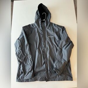 Columbia Men's Gray Hooded Rain Jacket